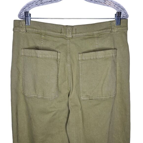 MADEWELL Women's Emmett Wide Leg Pants Green Size 32 High Rise Stretch - Picture 6 of 10